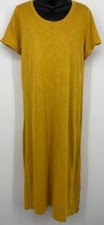 Jessica Simpson Midi Shift Dress Size Medium M Yellow Slit Short Sleeve NWT New
