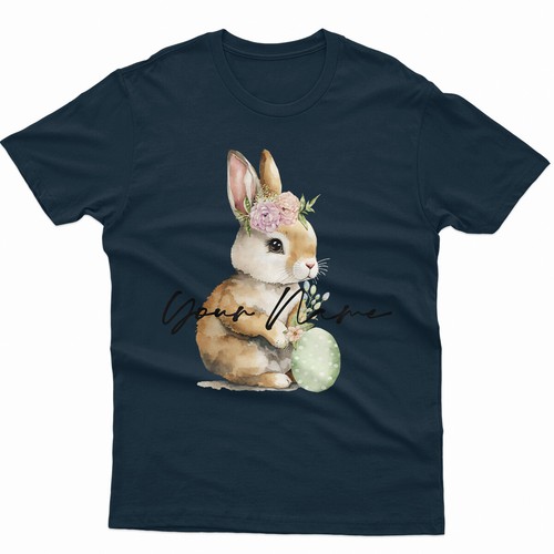 Personalised Happy Easter Cute Bunny Spring Festival Family Fancy T-Shirt #ED2 - Picture 7 of 13