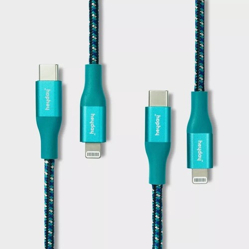 6' USB-C Geflochtenes Kabel 2 Stück - Heyday Ocean Teal