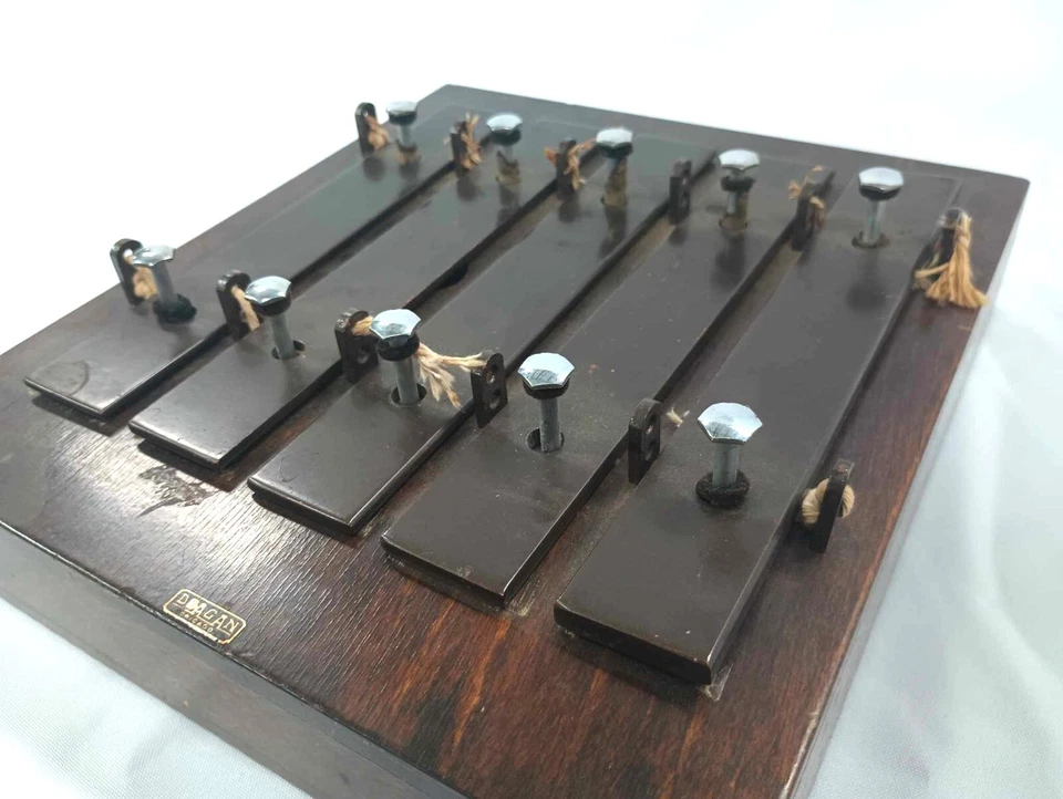 Deagan винтажные антикварные 5-тарелочные куранты ксилофон деревянная коробка модель 500 Req ремонт - Изображение 3 из 4