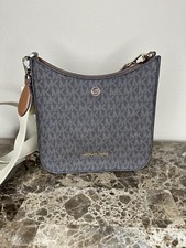 Michael Kors Jet Set Briley Small Messenger Crossbody Brown MK Signature