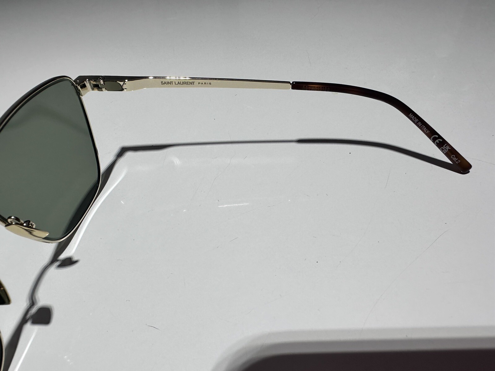 OCCHIALI DA SOLE DONNA SAINT LAURENT SL 551 003 ORO ORO LENTI VERDI AUTENTICI NUOVI