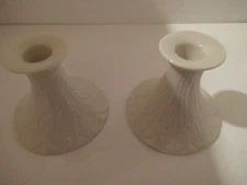 Lenox 3 3/4" Ivory Candlestick Holder set of 2 MADE IN USA OLDER
