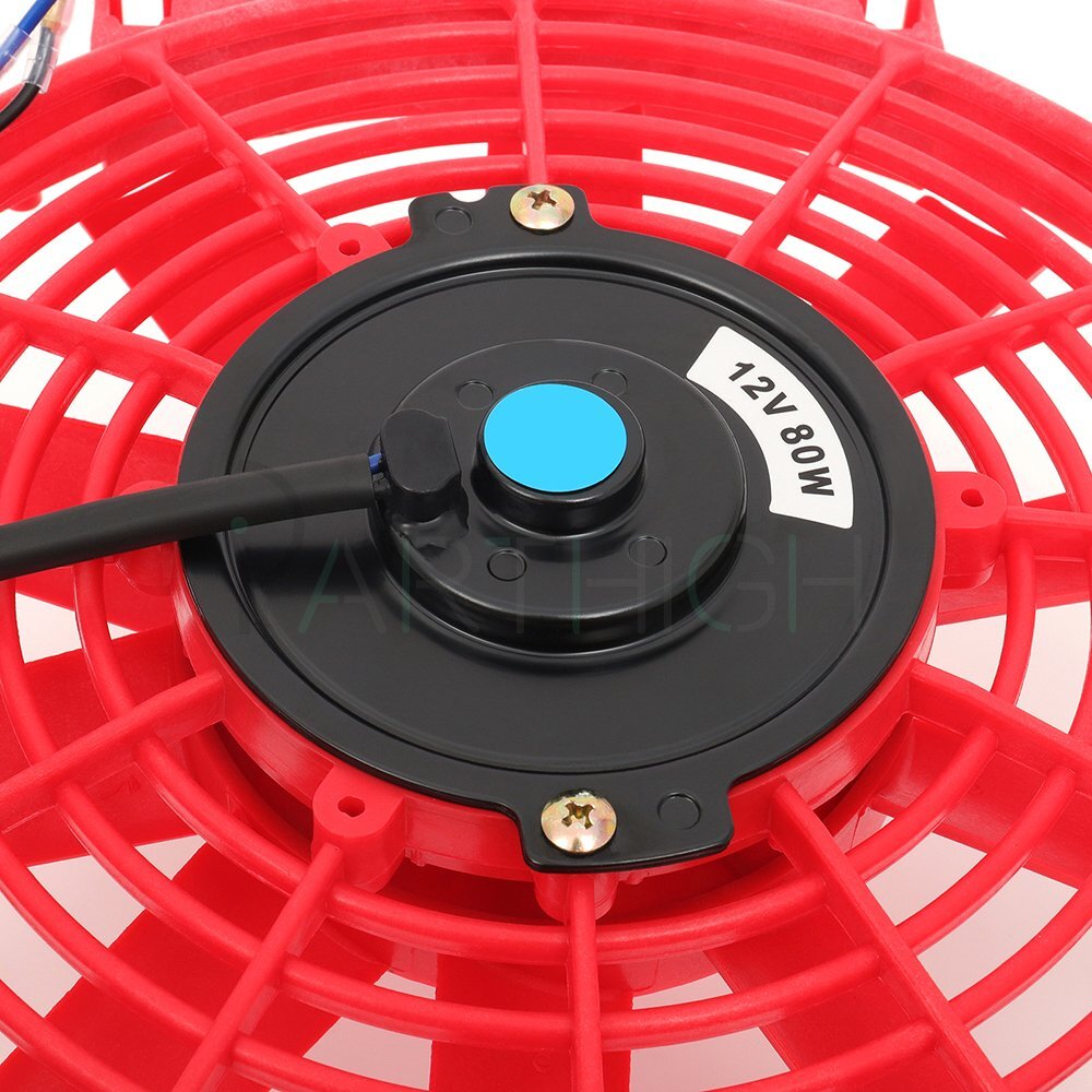 Red Universal 2Pcs 10" Inch Engine Radiator Cooling Fan Assembly Electric eBay