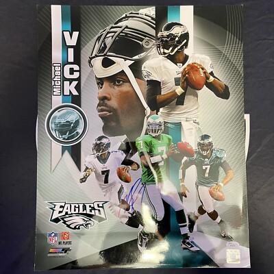 Mike Vick Sticker Michael Vick Signed 16x20 Photo Autographed JSA COA Certified NFL ...