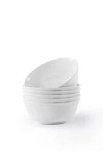 20 OZ Bone China Soup Bowls Set of 6, 6“ Porcelain White Cereal Bowls for Sal...