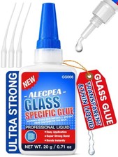 ALECPEA Glass Glue Clear, 20g Thin Super Glue for Glass with 3 Droppers