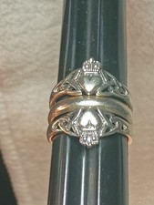 2 Claddagh Ringe 925 Sterling Silber und 925 Sterling Band - Größe 8