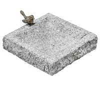 VogelträNke Eckig Mit Bronze-Vogel 30 X 30 X 7 Cm Aus Granit Farbe Grau, Dehner
