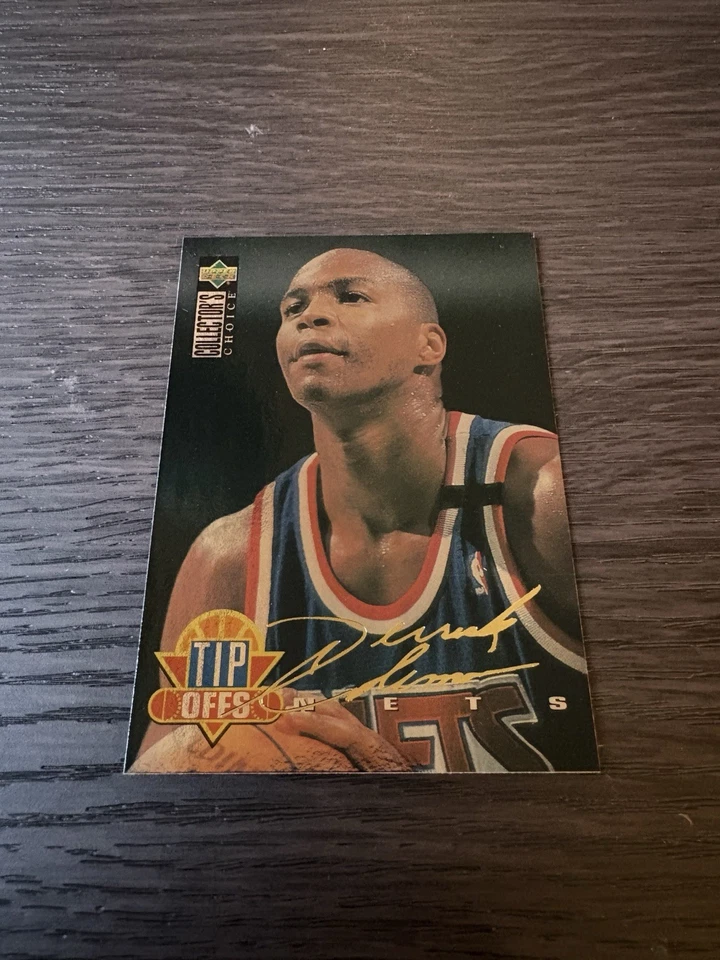 Upper Deck Collector's Choice 1994 puntas lámina de oro firma Derrick Coleman Foto 2 de 4