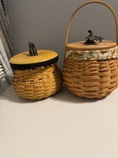 Longaberger Pumpkin Basket Set Of Two!