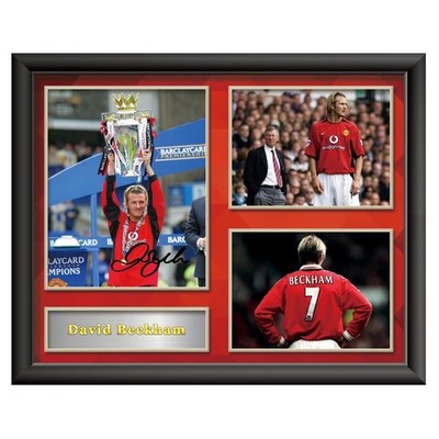 David Beckham Signed Framed Printed Autograph Photo Print Gift