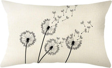 Dandelion Throw Pillow Covers, 12 X 20 Inch Spring Summer Farmhouse Holiday Cush