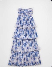 Fairy Whimsical Floral Romantic Strapless Tiered American Eagle Dress Size XXL