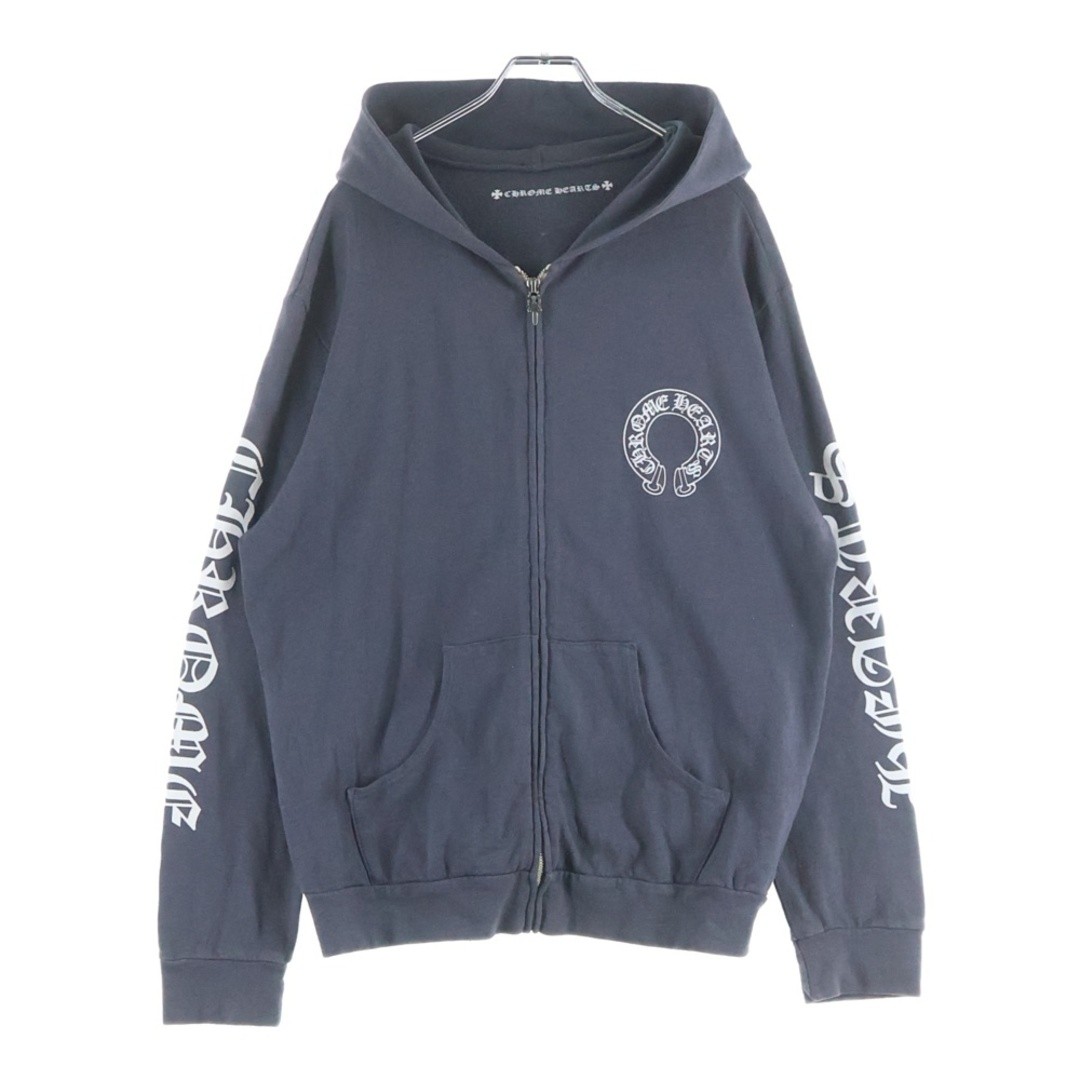 CHROME HEARTS HorseShoe Zip-up Hoodie Print Arm Logo Zip Up Hoody Gray Used 1107 thumbnail 2