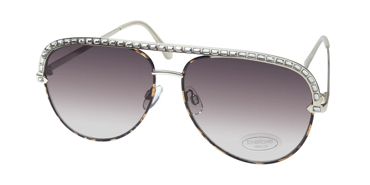 NEW Bebe Frisky BB7078 Shield Aviator Pink Gradient Silver Leopard 58mm bebe Silver Sunglasses for Women for sale | eBay main image 3