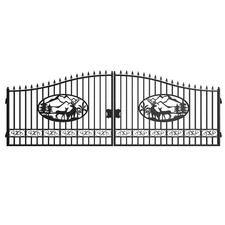 20X8FT Deer Style Dual Swing Steel Iron Gate for Driveway Anti-Rust Outdoor Gate