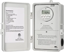 DEWENWILS Pool Pump Timer, Digital Timer Box, 2HP 40A 120-277 VAC, 7-Day 20 On/O