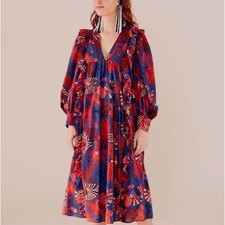 NWT FARM RIO Animal Midi Dress / MSRP $245 / Size Small / Lightweight