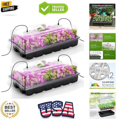 Mini Greenhouse Plant Grow Kit: Seed Starter Tray with Adjustable Humidity Domes