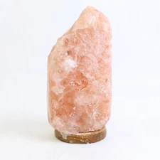 Unbranded 8.5" Tall Pink Salt Lamp Wooden Base No Light