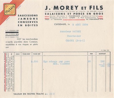 71 MOREY 1934 Salzschinken Wurst