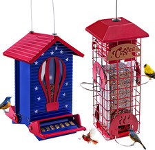 Squirrel Proof Bird Feeders for Outdoors Metal Hanging Bird Seed Feeders for out