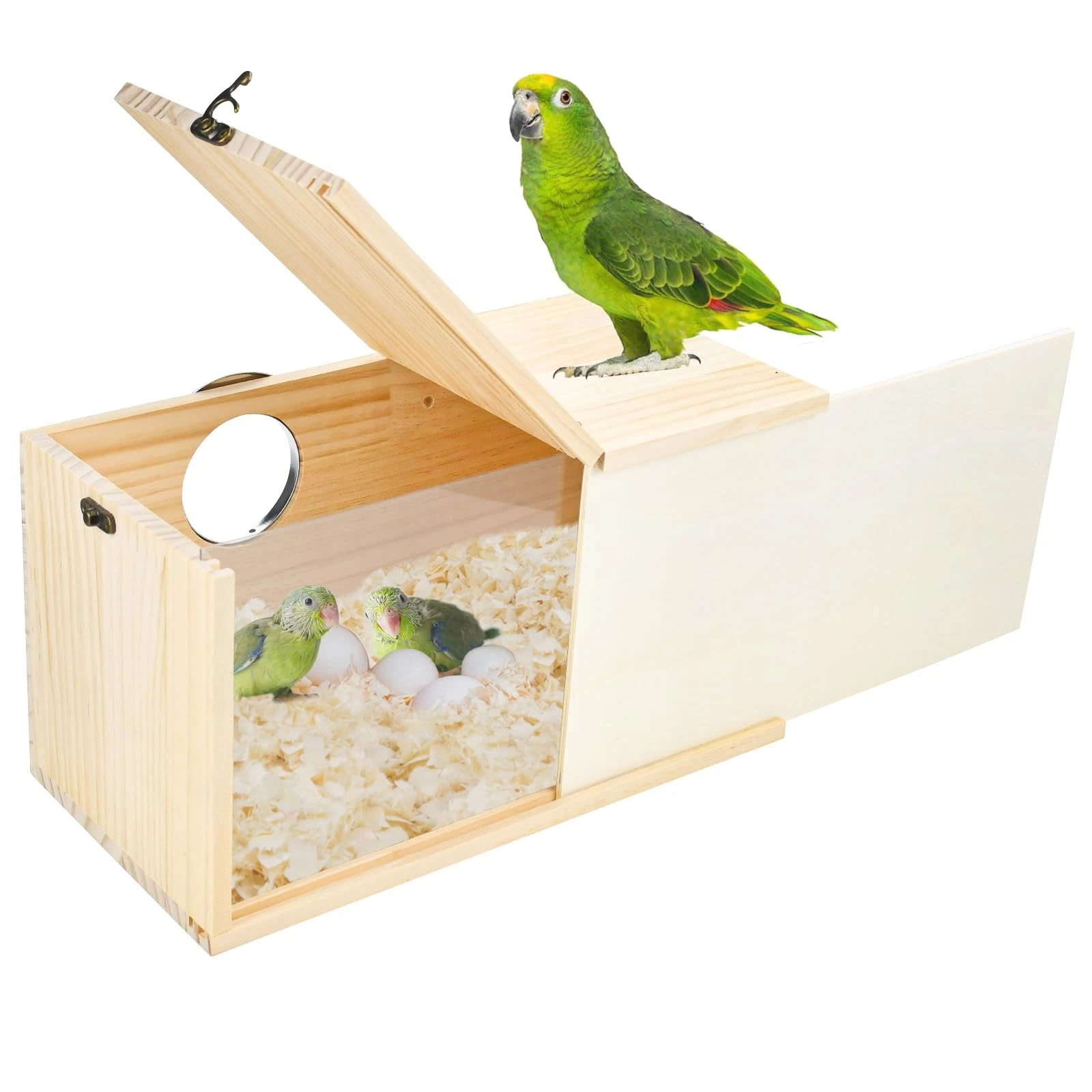 Nesting Box XL Acrylic Transparent Detachable Board for Lovebirds Cockatiel