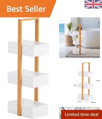 Mehrzweck 3-stufiger Bambus & MDF Aufbewahrungsbehälter - sauberes, elegantes Design für Zuhause