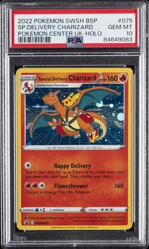 2022 POKEMON SWSH BLACK STAR PROMO #075 SPECIAL DELIVERY CHARIZARD-HOLO PSA 10