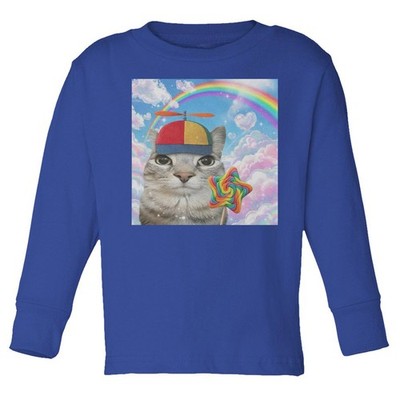 Happy Cat Funny Brainrot Meme Kitten Gen Z Humor Toddler Long Sleeve TShirt