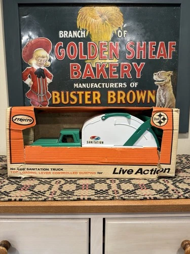 Vintage Steel Structo No 266 Sanitation Garbage Toy Truck W Box Not Tonka