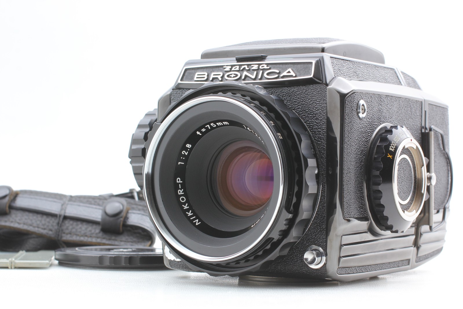 [Near MINT Strap] Zenza Bronica S2A Black Film Camera 75mm F2.8 Lens From JAPAN