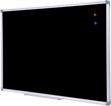 36 x 24 Inch Aluminum Frame Black Chalkboard for Wall | School Magnetic Blackboa