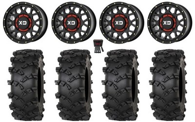 KS135 Grenade 14'' Wheels Black +38mm 28'' Outlaw M/T Tires Polaris RZR