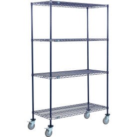 Nexel 4 Shelf Truck Nexelon 48''''W x 14''''D x 60''''H Polyurethane Swivel Casters 2