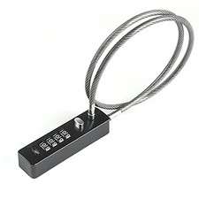 Combination Cable Lock for Outdoor Fence Gate, 904T-23.6", Black 904T-23.6"