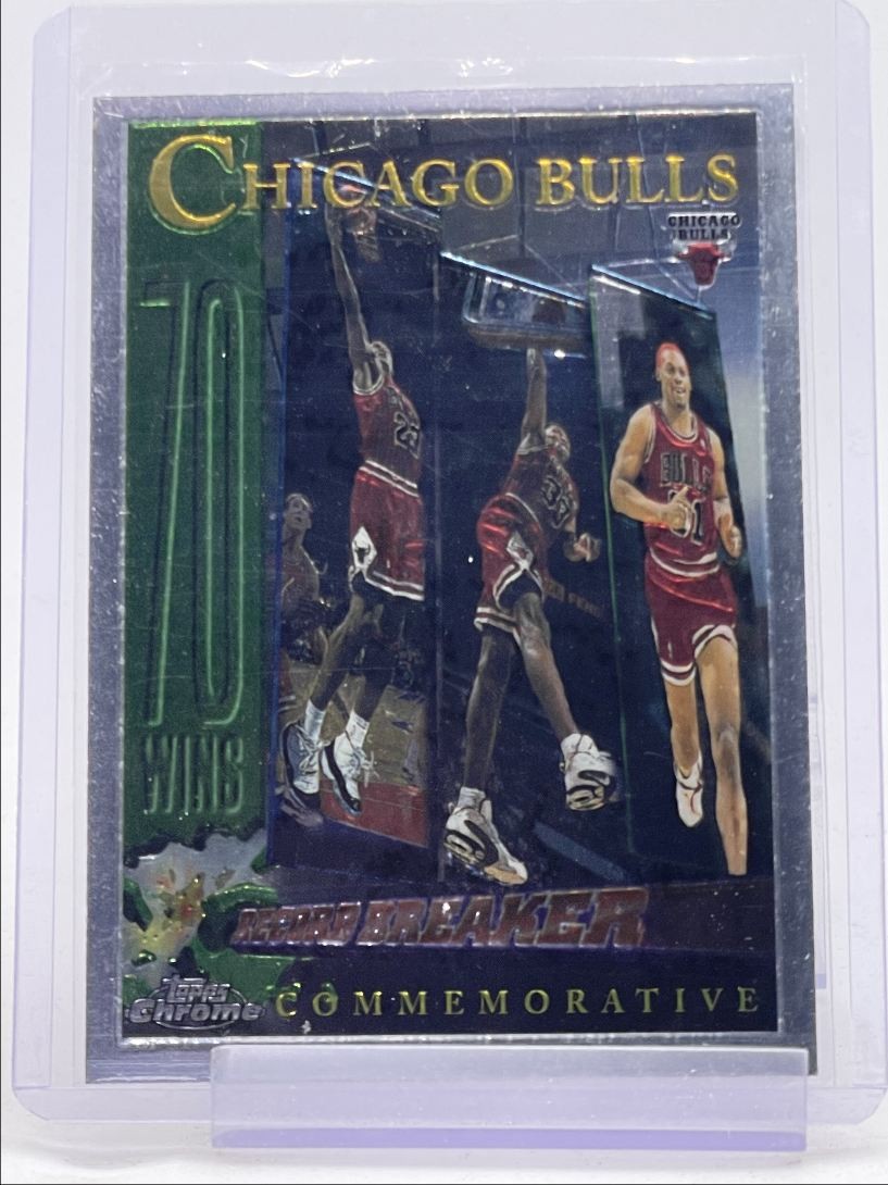 CHICAGO BULLS 1996-97 TOPPS CHROME COMMEMORATIVE RECORD BREAKER #72 Q3562