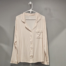 NWT Stars Above 1X Pink/White Stripe Pajama Set Button Top Drawstring Bottom