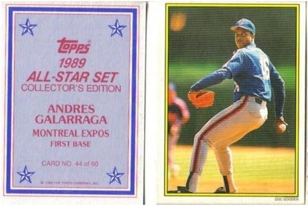 Dwight Gooden Topps Error Wrong Back Baseball Card-Andres Galarraga~FREE  S&H