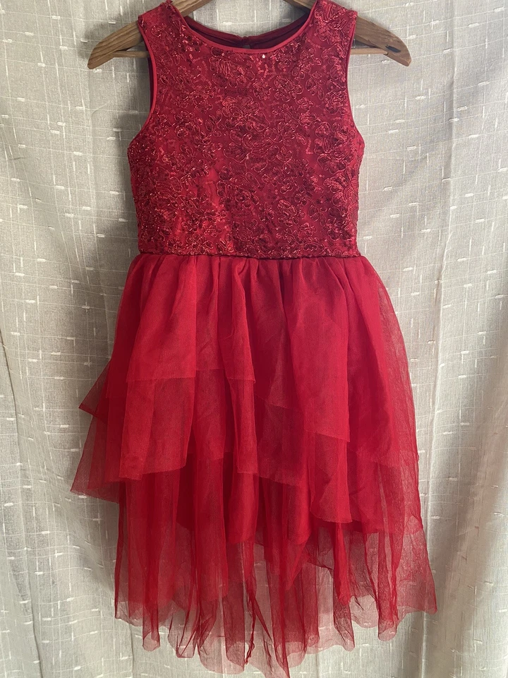 Vestido Lilt Niñas Talla 12 Vacaciones Fiesta de Navidad Rojo Lentejuelas Tutú Falda Foto 2 de 4