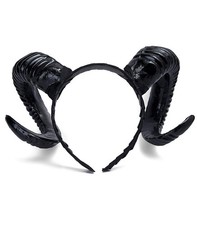 Devil Horns Headband, Black Antlers Gothic Steampunk Demon Horns Headband for...