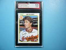 1980 BURGER KING TOPPS MLB BASEBALL CARD #7 JIM PALMER KSA 9.5 NGM SHARP+ TOPPS