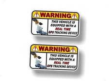 4 Warning Vehicle Equipped Real Time Gps Tracking Device 5 Decals Car Alarm