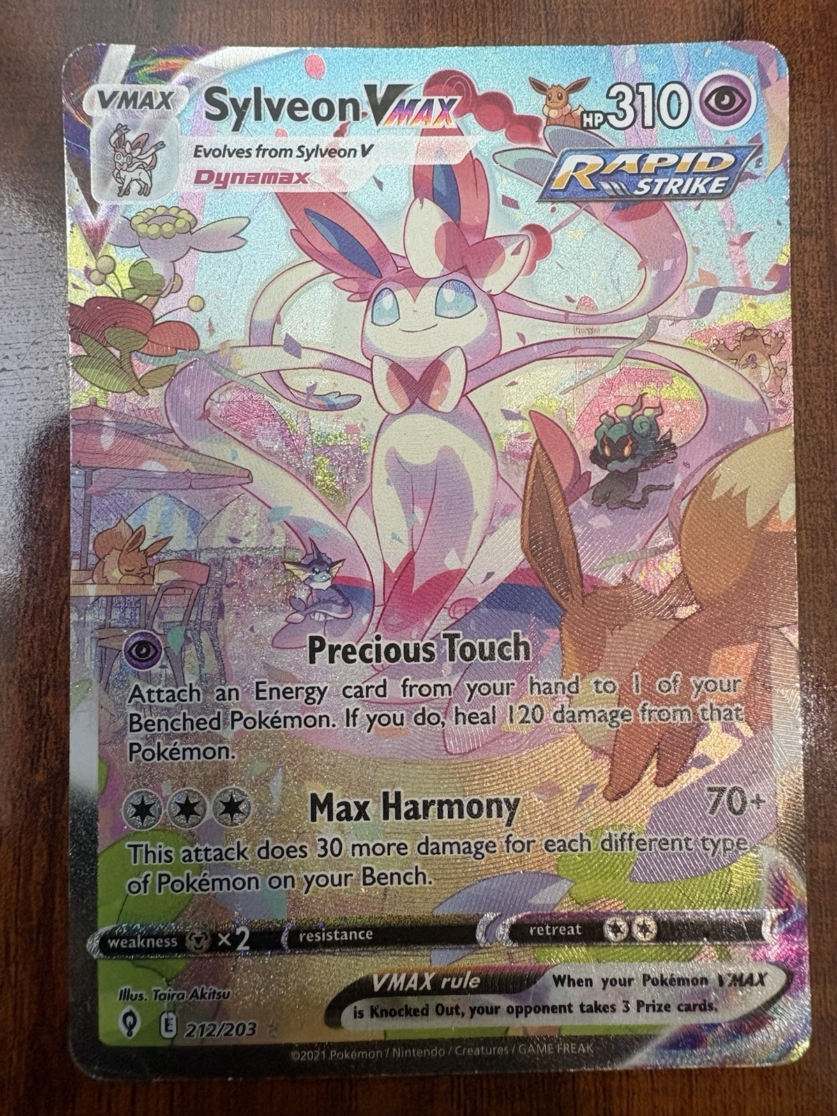 Pokemon Sylveon VMAX 212/203 Evolving Skies Secret Rare Holo Eeveelution MP 💫
