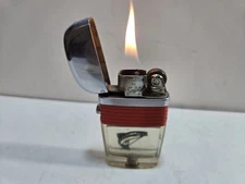Vintage Working SCRIPTO VU JUMPING TROUT FISH Red Band LIGHTER   8086/29