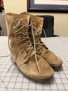 Fugawee Repro 18th Century Rev War Hi Lows Natural Leather Man's Boots SZ 8