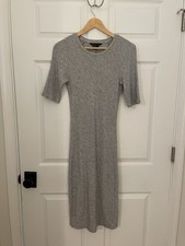 Armani Exchange Gray Shortsleeve Jersey Maxi S Dress NWOTags Body Hugging Look