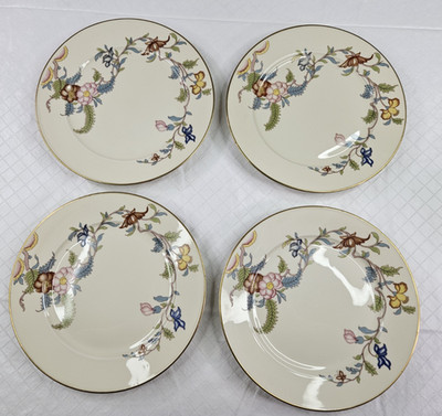 Rosenthal Persiana Continental Dinner Plates Ivory Floral Gold Rim Germany Set 4