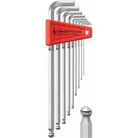 PB Swiss Tools PB 212.LR H-10 Ballpoint Hex Key L- Wrenches, Long, Set, 9 Pcs